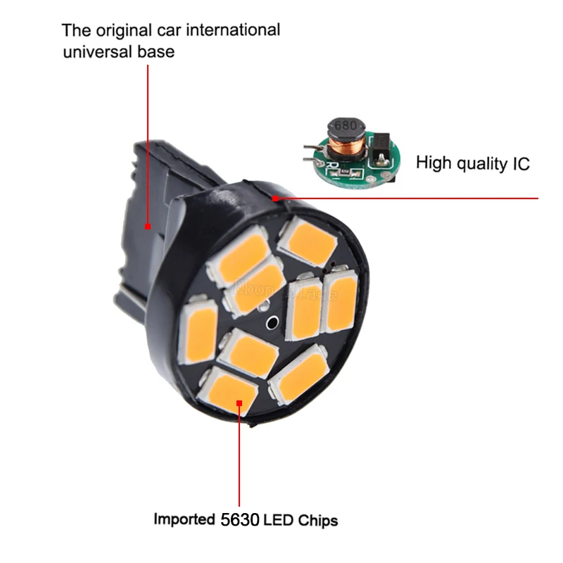 2 шт. T20 7440 W21W светодиодный лампы 5630 9SMD автоматической машине Voitur сигнала поворота светильник лампы автомобильные аксессуары, работающего на постоянном токе 12 В в Желтый Янтарный, оранжевый, белый