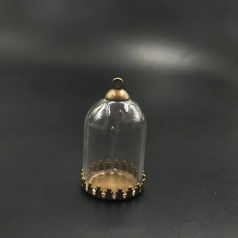 30x20mm transparent tube shape glass jars with bronze tray base cap vial pendant necklace wish bottle party gifts | Дом и сад
