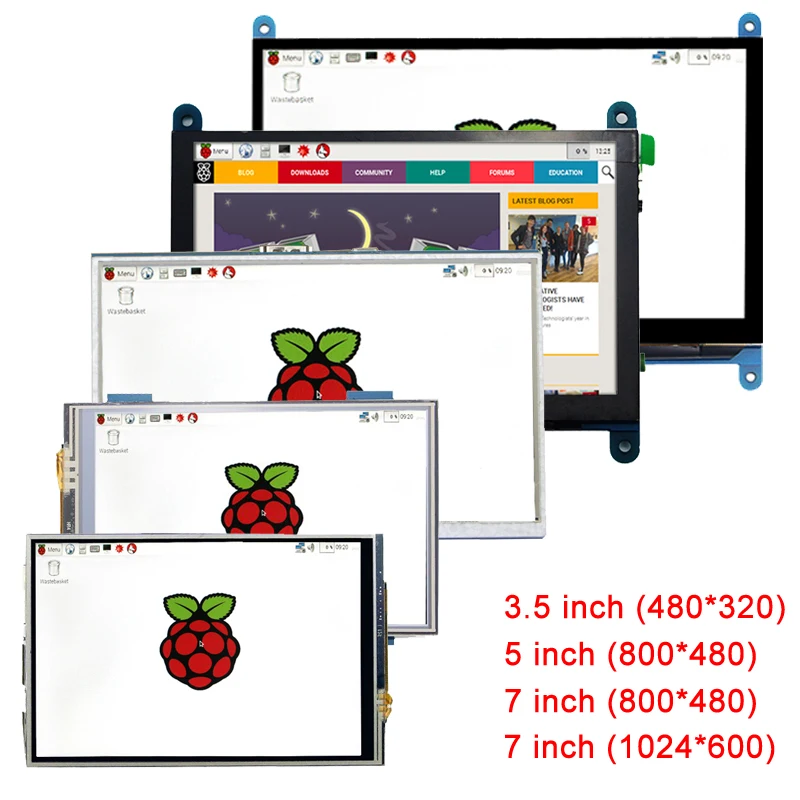 Для Raspberry Pi 3 экран 5/5/7 дюймов ЖК сенсорный модуль монитора для Model B 3B Plus|Аксессуары