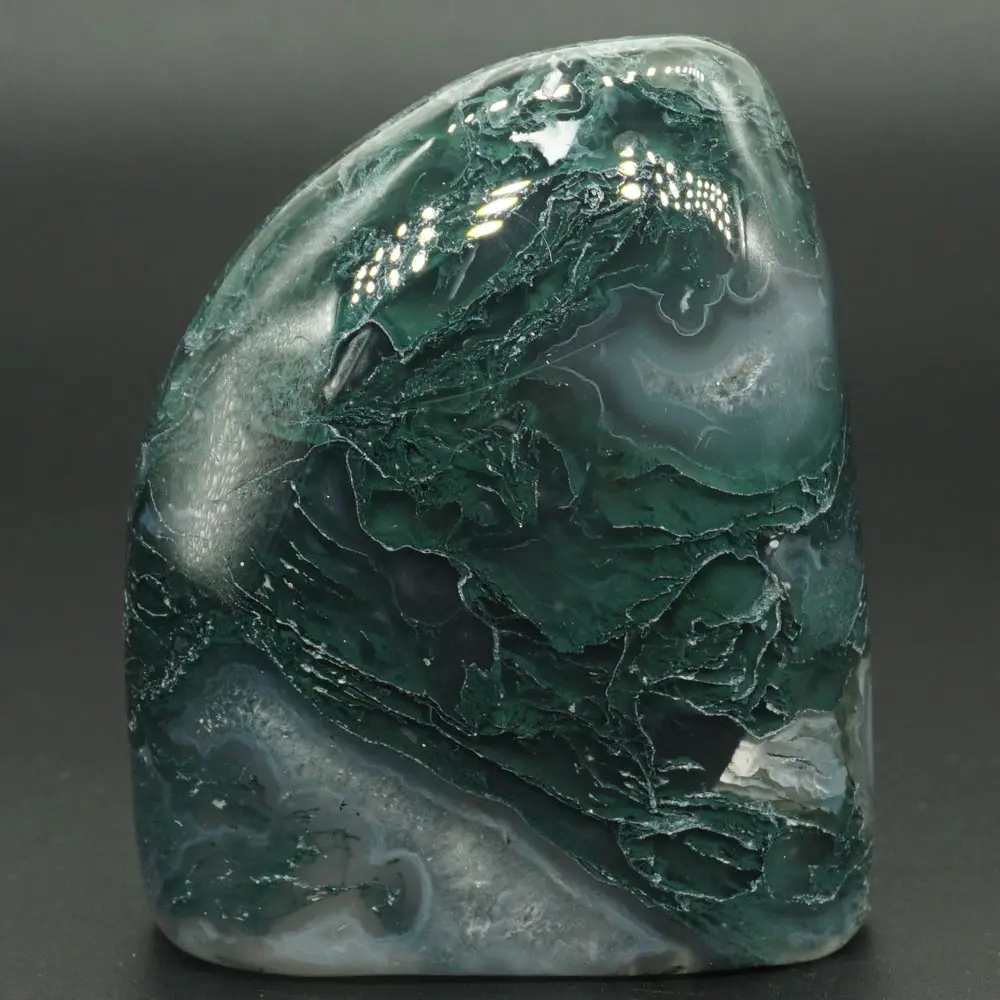 227 г натуральный агат цвета зеленого мха пальмового камня сырья образец Кристалл