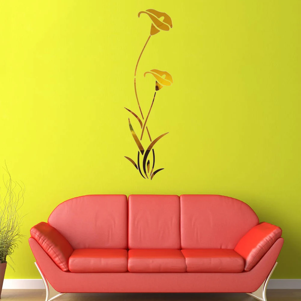 Наклейка на стену акриловая пилинг и палка съемные зеркальные настенные стикеры