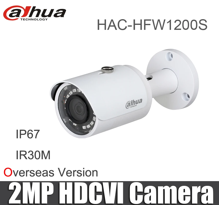 Dahua HAC-HFW1200S 2MP Bullet CVI камера 1080P IR диапазон 30 м Водонепроницаемая HDCVI камера DH-HAC-HFW1200S