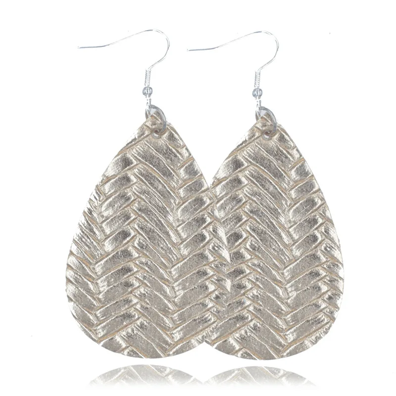 Женские серьги из буйвола с двойным кожаным покрытием 2020 черные и красные капли