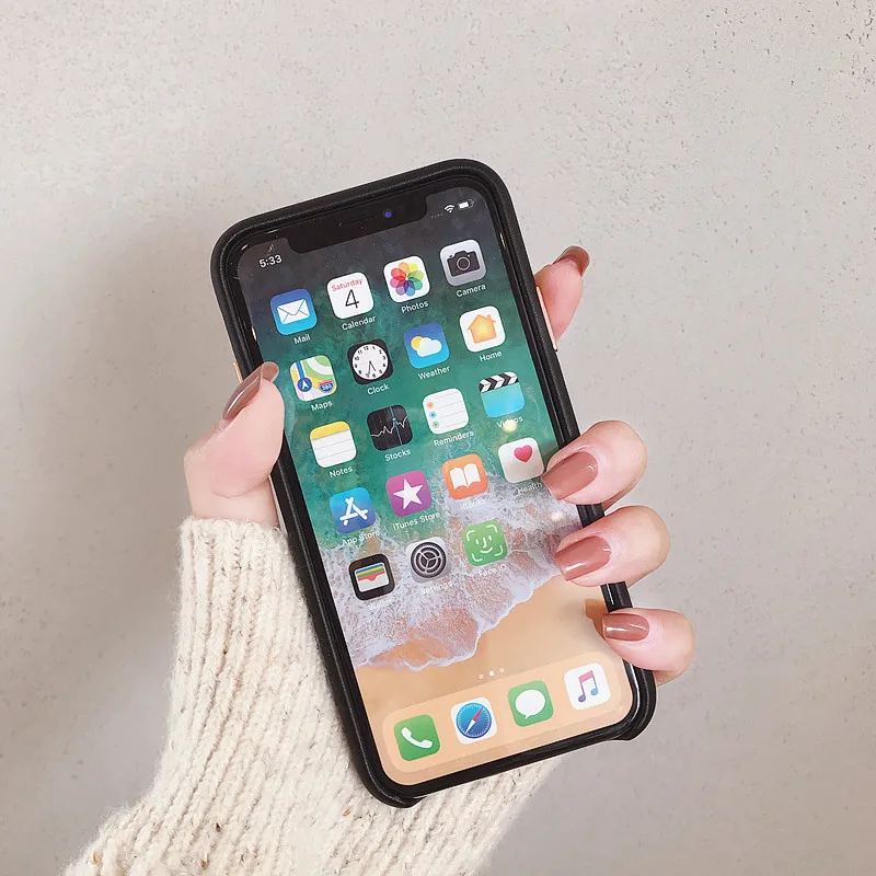 Кожаный чехол в стиле ретро для iPhone X XS MAX XR 8 7 Plus 6 6 S, бархатный чехол с логотипом, чехол с отверстием для iPhone 6 Plus, тонкий противоударный чехол, Fundas