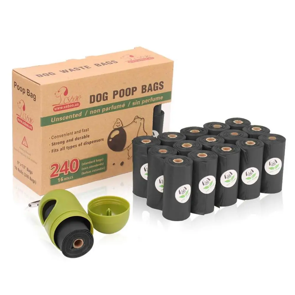 16roll 1 distributo 16 рулонный одноразовый эко мешок для мусора для собак, маленький рулон плоского типа, пластиковый мешок для мусора с дистрибьютором, многоразовые мешки для собак - Цвет: 16roll 1 distributo