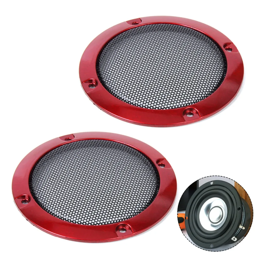 CITALL 2 шт. ABS красный 3 &quotдинамик декоративный круг с черной защитной решеткой