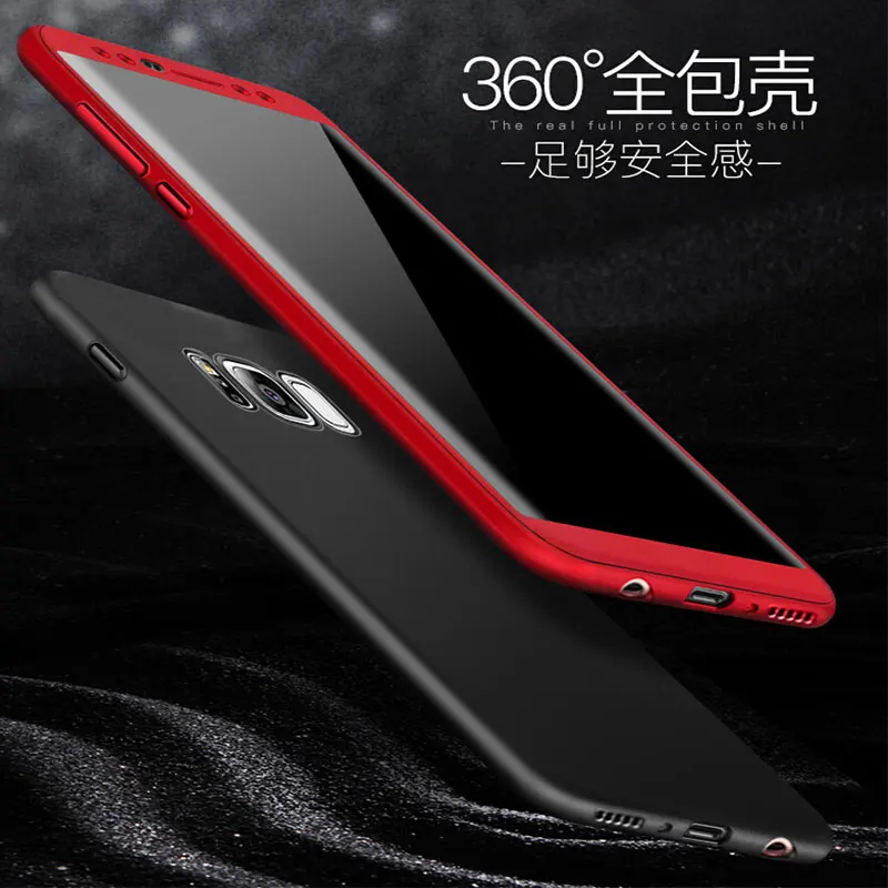 AKASO 360 Degree full protection back cases for samsung galaxy S8 S8plus case PC soft tpu silicon shell +Protective film |