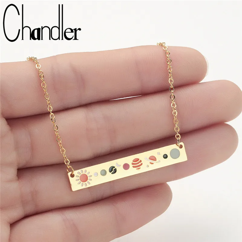 Ожерелье цепочка Chandler из нержавеющей стали золотого цвета Геометрическая
