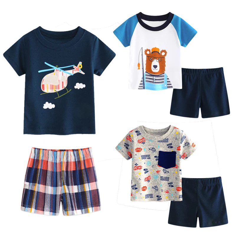 Toddler Baby Boys Clothes Set Letter Printing Outfit Short Sleeve T-shirt Tops+Shorts Children Clothing 6-24 Months 2PCS |