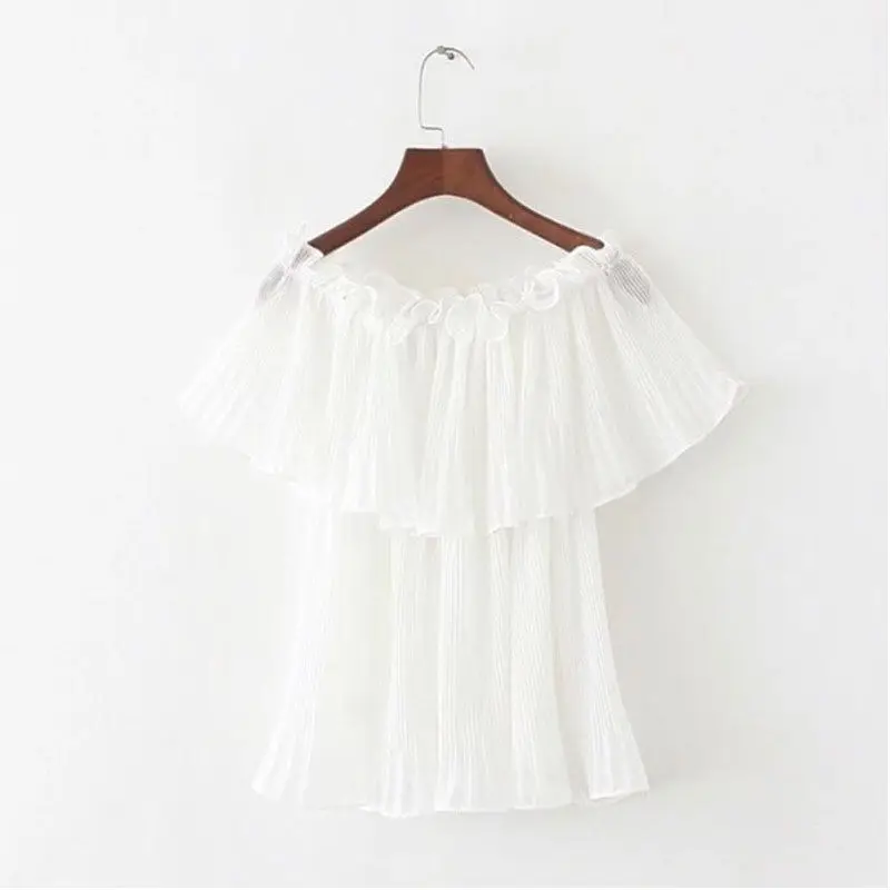 2018 Новая женская сексуальная летняя шифоновый верх свободного кроя с открытыми