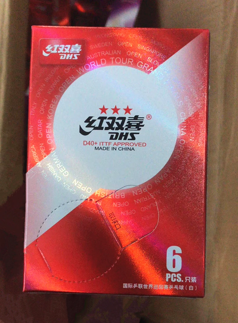 DHS Настольный теннис ITTF World Tour T.T. Мяч 3 звезды ABS D40+ высокое качество пластик поли пинг понг Мячи tenis de mesa