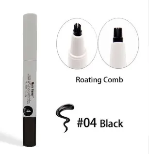 Comb 4-Black MOONBIFFY 1 шт. брови карандаш для бровей Pen Для женщин девочек Водонепроницаемый вилка Совет бровей Тату Pen Brow Pencil - Цвет: Comb 4-Black