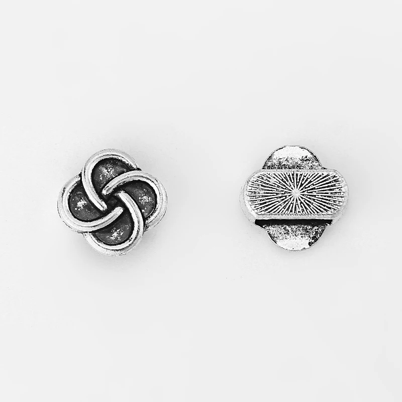 Круглый ползунок с узелком 10 шт. разделитель для плоского кожаного шнура х2 мм