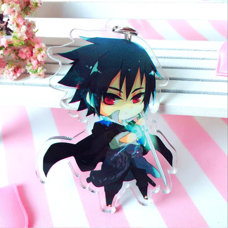 sasuke Горячие аниме Наруто брелок держатель мода японский мультфильм ниндзя Хокаге Саске Учиха Итачи брелки ювелирные изделия - Цвет: sasuke