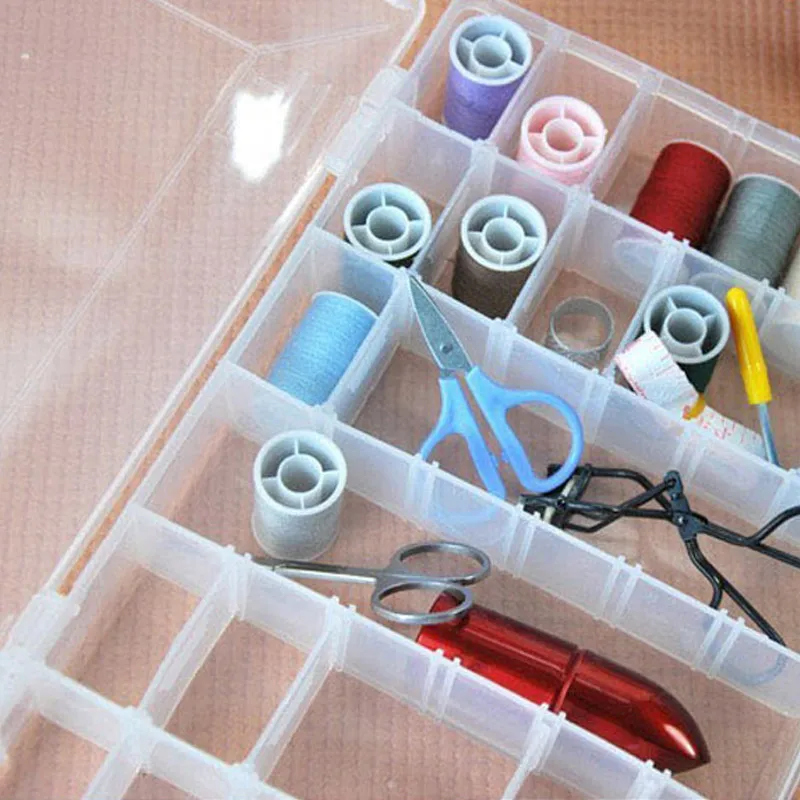 Горячая 24 Сетки Коробка для хранения ювелирных изделий Ложные ногти Советы