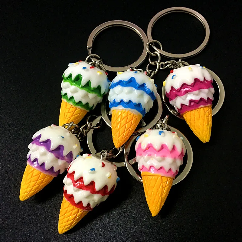 Новый дизайн 3D DIY Модель мороженого брелок мягкий конус из смолы материал подарок