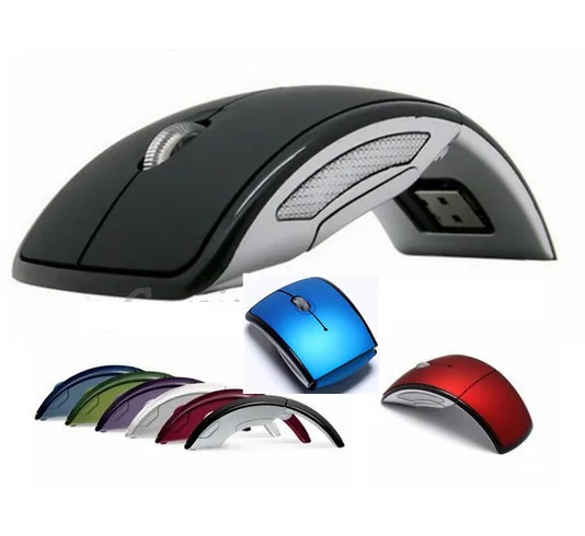 Мини тонкая Складная Беспроводная дуга 2 4 ГГц оптическая мышь Мыши для ноутбука