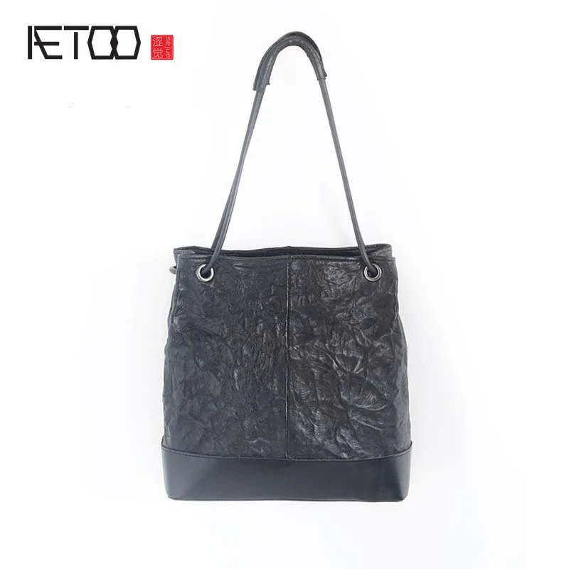 AETOO новый бренд ретро дубленая овчина и первый слой из воловьей кожи сумки