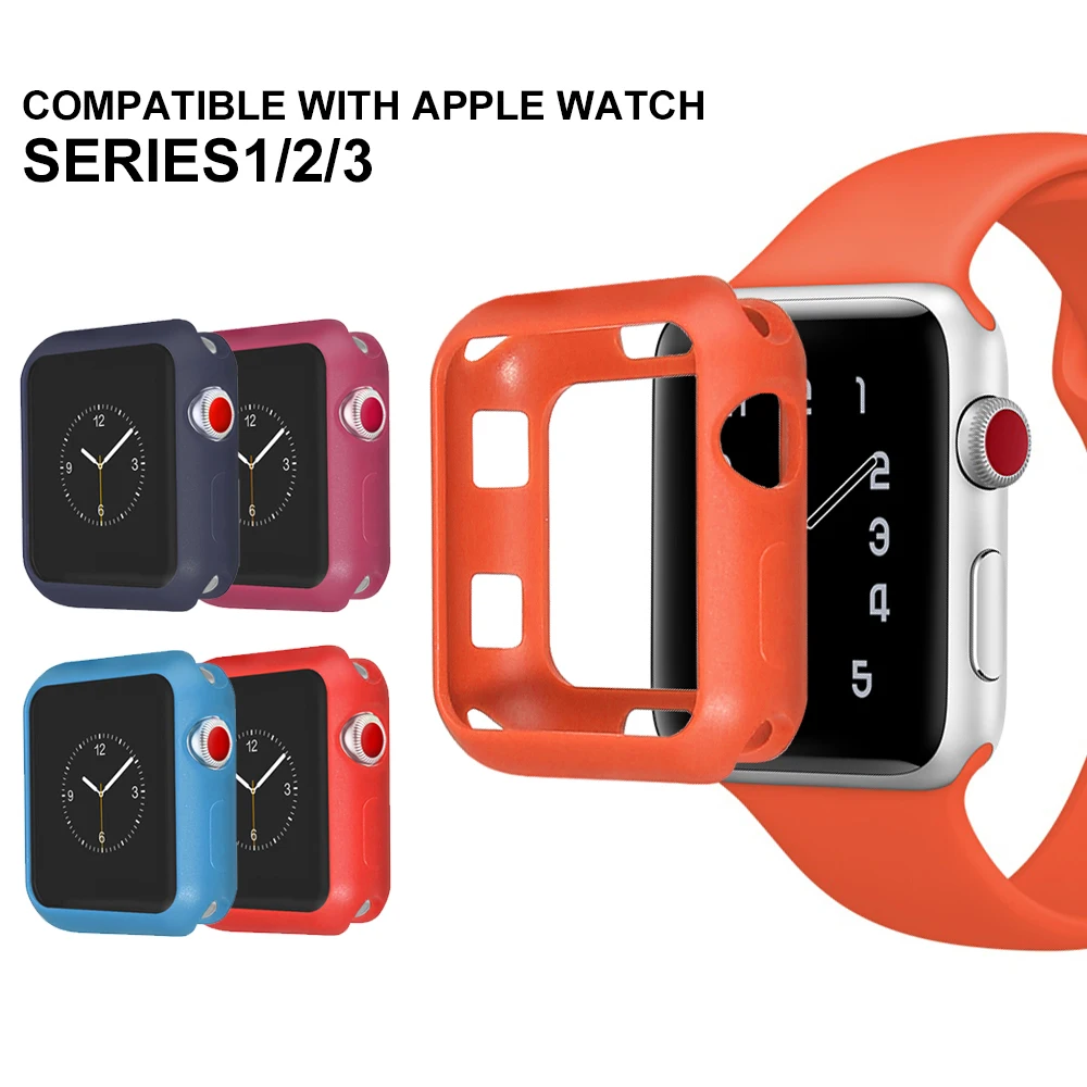 Musen применимо к Apple Watch 3 2 1 Новый мягкий силиконовый Бампер Защитный чехол 42 мм 38