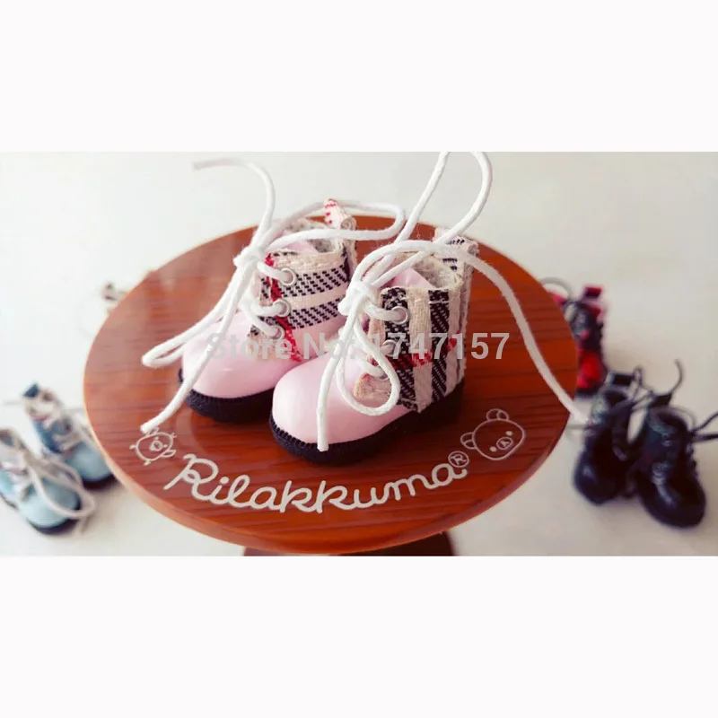 1 пара 1/6 модные ботинки мартинсы в клетку для кукол Blyth Pullip Lati Barbies аксессуары