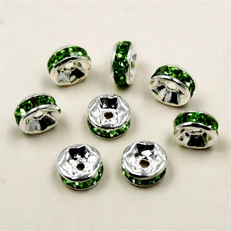 Европейские Бусины-разделители 8 мм 10 шт. стразы фурнитура для самостоятельного