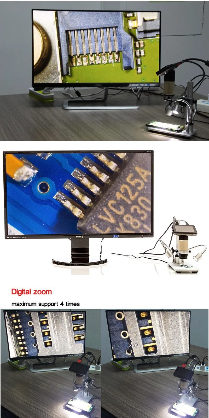 ADSM201 HDMI Full HD USB микроскоп Лупа дальность объекта микроскоп двойной выход паяльник инструмент телефон часы Ремонт