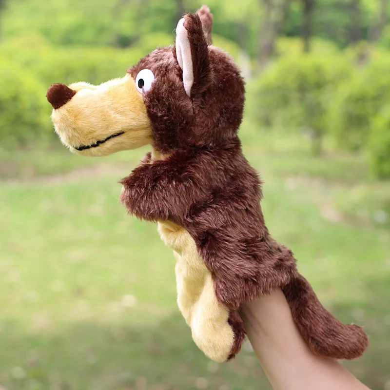 Animal Hand Puppet Peluche Stuffed Plush Toys Wolf Puppets Doll Educational Kids Gift | Игрушки и хобби