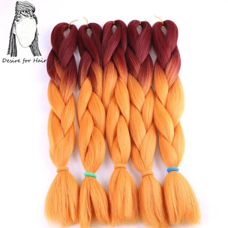 Desire for hair 4 упаковки в комплекте 24 дюйма 100 г 2 тона три Омбре синтетическая