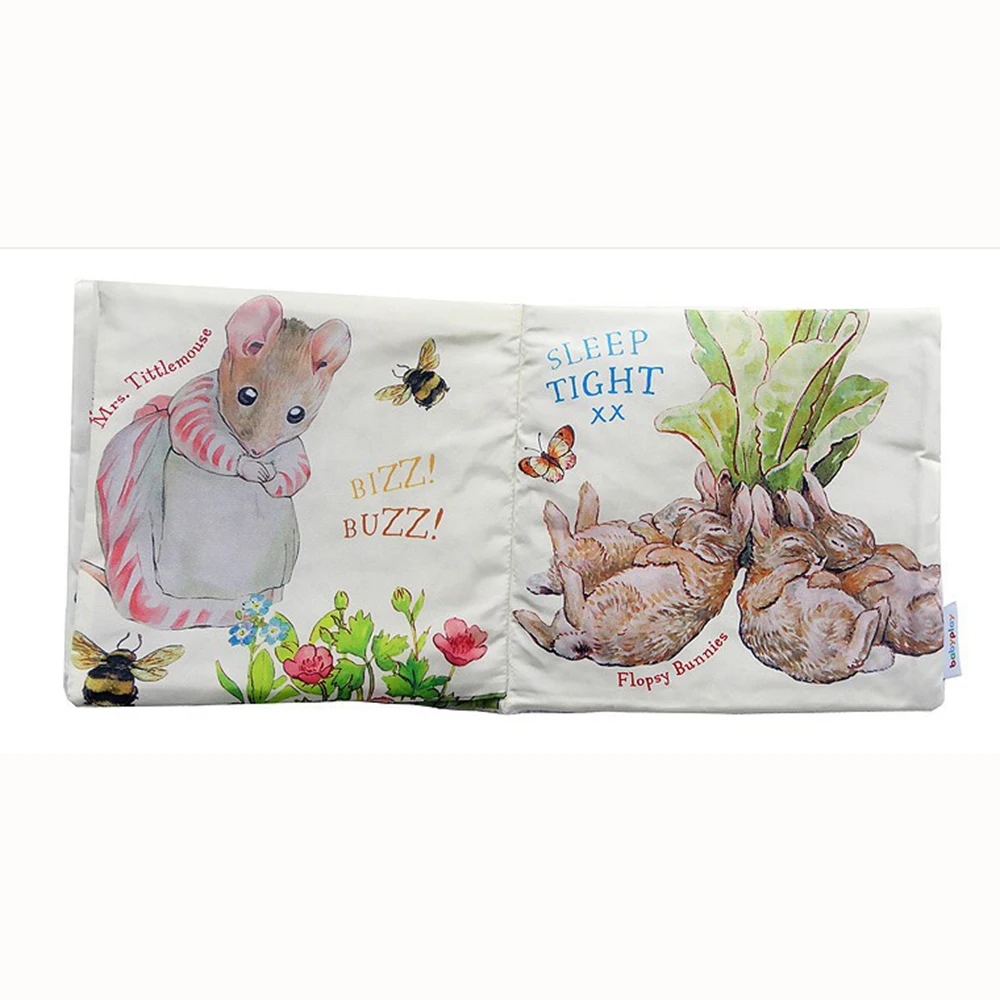 Детская тканевая книга ночной кролик Обучающие игрушки животные кошка утка