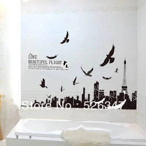 Самодельные съемные настенные наклейки с изображением Парижского города и