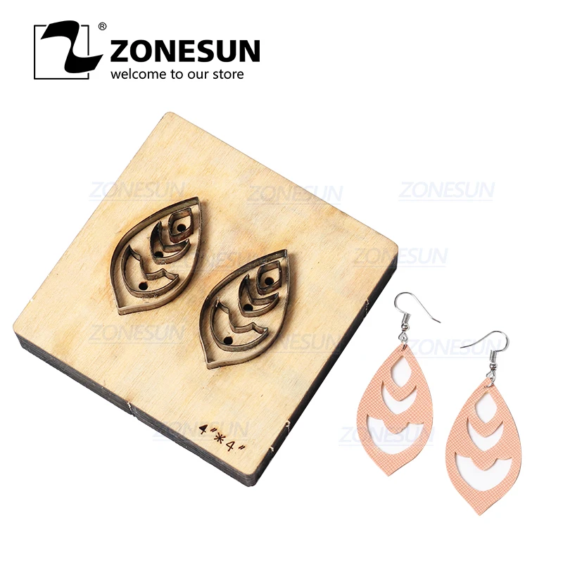 

ZONESUN H9 DIY Custom Cutter Leather Earring Cutting Die Leather Cut Out Earring For Steel Rule Die Cutting Machine Press Tools