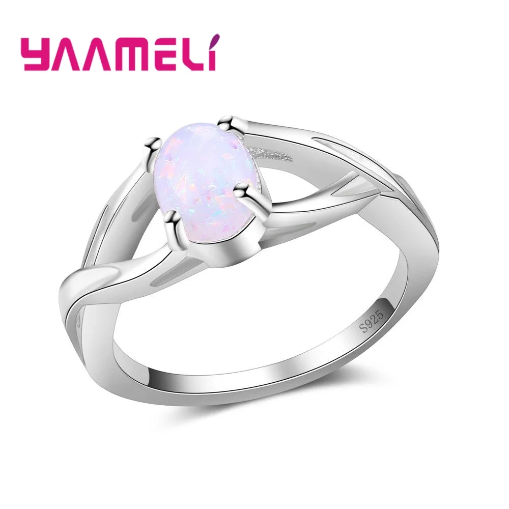 

Factory Direct Sale Simple Design Oval Opal Stone Rings For Women 925 Sterling Silver Wedding Jewelry Ring Free Shipping