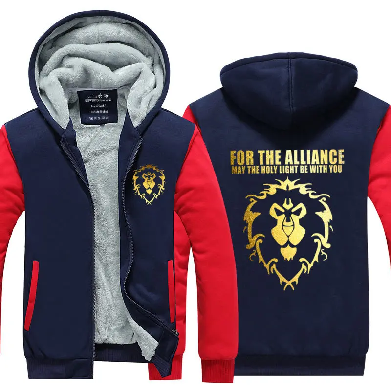 COSREA Alliance orde, зимняя теплая куртка для мужчин, World Of Warcraft, флисовая мужская толстовка с капюшоном, Dota2, Мужская утепленная толстовка, пальто - Цвет: 7