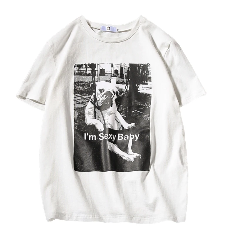 Men's short sleeve funny t shirts men animal dog sexy baby printed 5xl streetwear summer casual tshirts clothes Asian size TS89 | Мужская