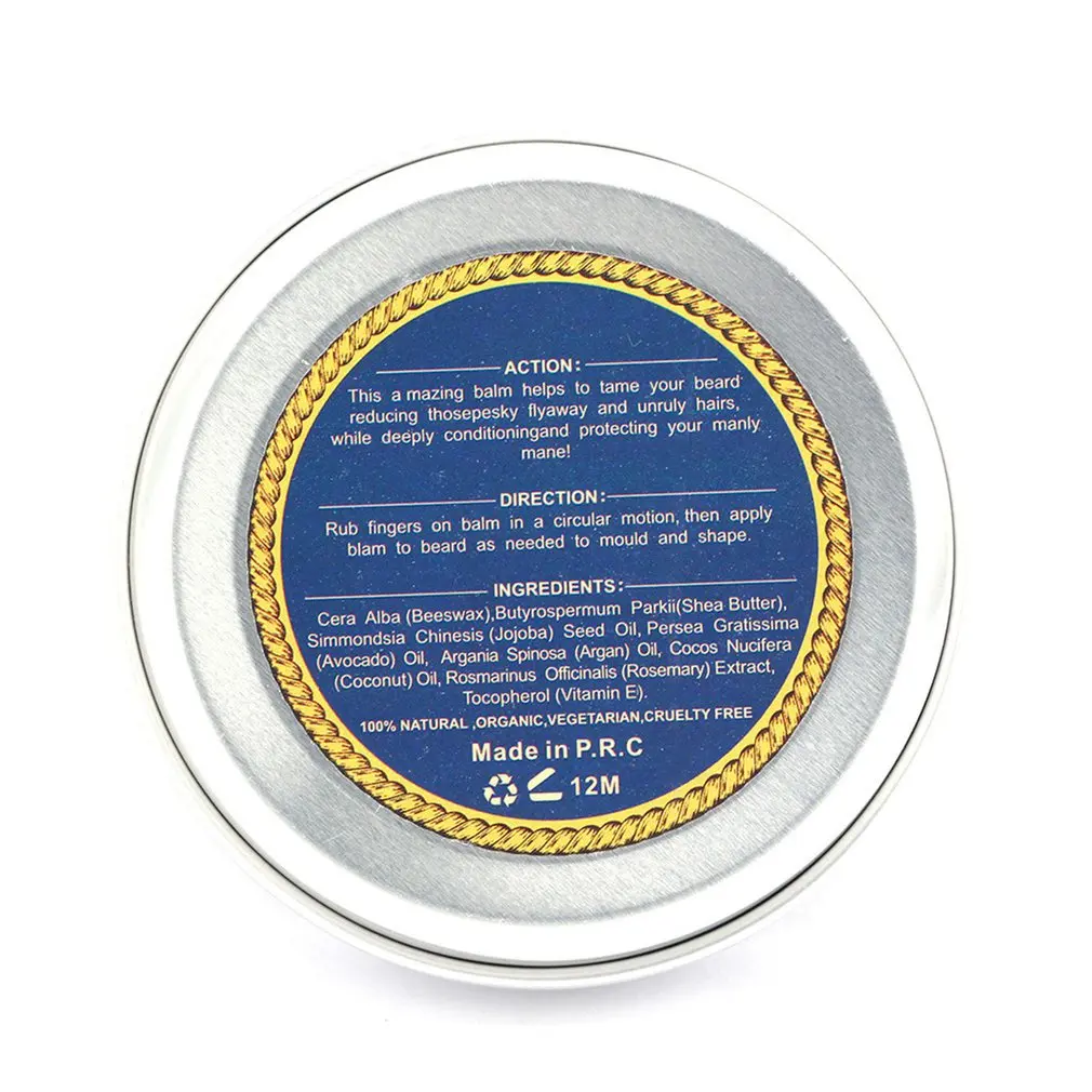 Портативный размер для мужчин масло бороды бальзам усы воск пчелиного воска