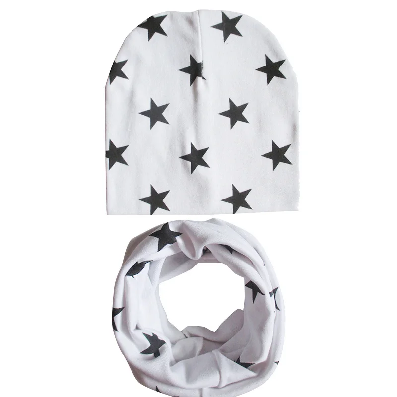 Style1 white Осенне-зимняя детская шапка, шарф, детская шапка с воротниками, милая камуфляжная шапочка с принтом со звездой для девочек, детская шапка - Цвет: Style1 white