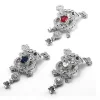 Высокое качество Jewelry аксессуары 925 пробы серебряный камень циркон 3 ряда Ленточки Цепочки и ожерелья Подвеска Разъемы SLJQ-CZ017