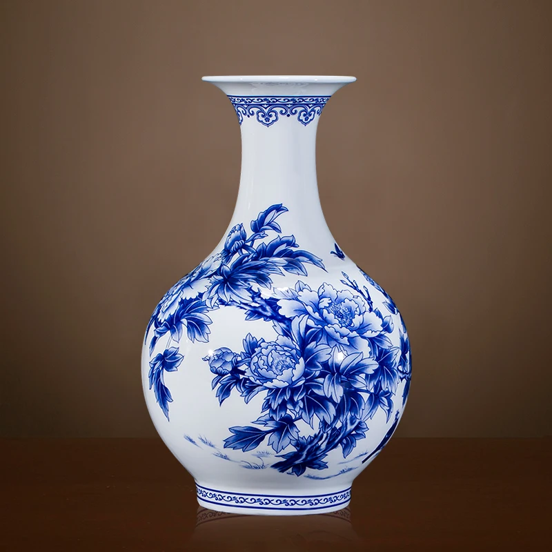 Фарфоровые вазы синего и белого цвета в китайском стиле Цзиндэчжэнь китайская