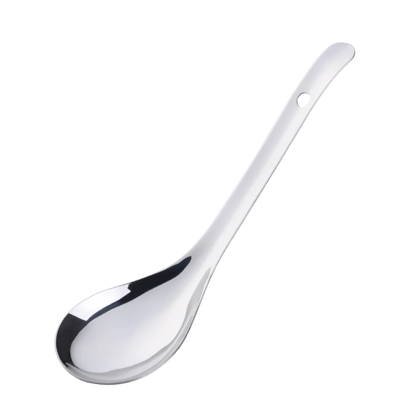 Silver-2pcs 2 шт. большие суповые ложки 18/8 из нержавеющей стали суповая ложка для риса Золотая кухонная кулинарная ложка настольная ложка кухонная утварь - Цвет: Silver-2pcs