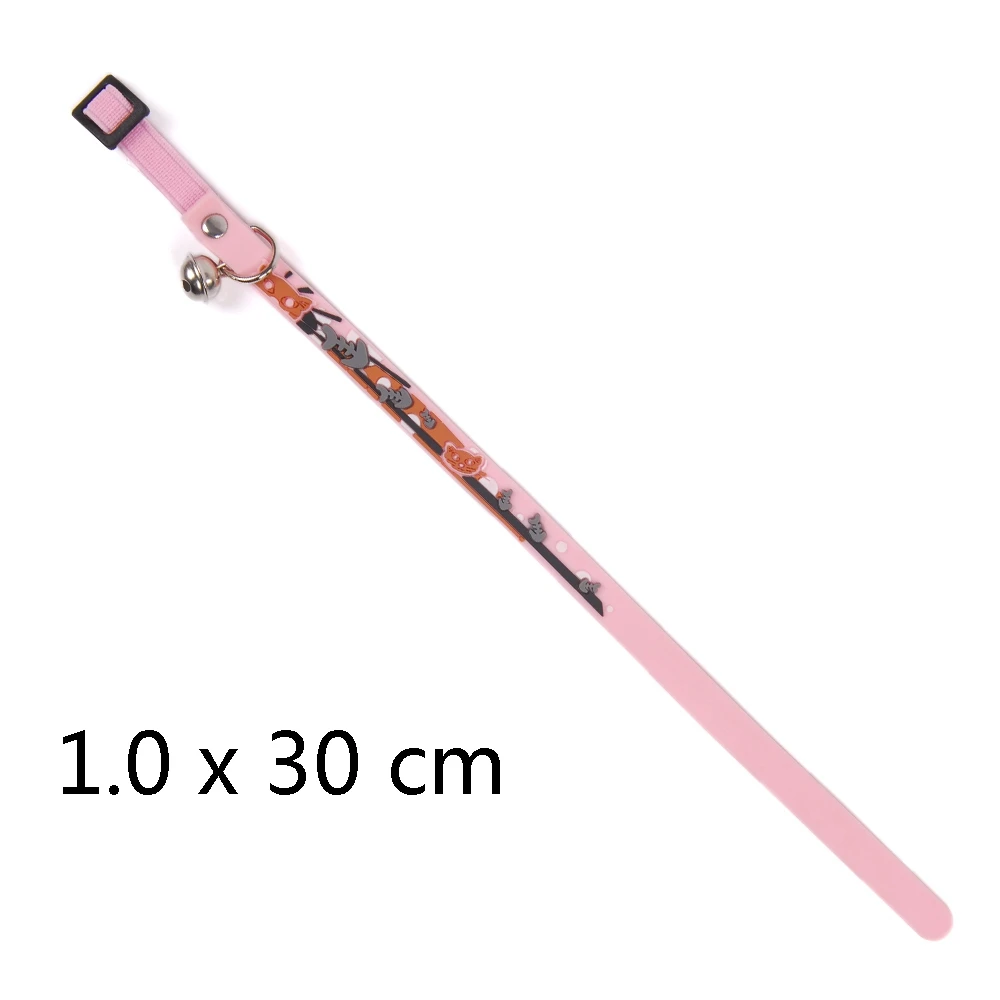 Pink 2 Ошейник для кошек с колокольчиком регулируемые Ошейники для домашних животных для маленьких собак кошек щенков резиновый милый базовый ошейник для котенка JW0050 - Цвет: Pink 2