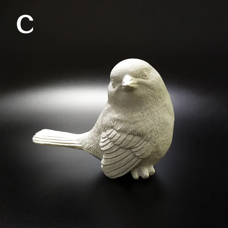 White C С птицами из смолы, W6* L11* H8cm белый или многоцветный корпус 4 осанки синица, милое художественное украшение для люстры подвесные светильники настенные светильники - Цвет: White C