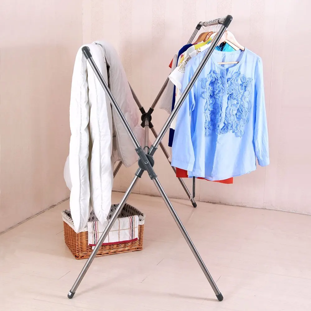 Складная X образная сушилка для одежды вешалка белья расширяемая компактная