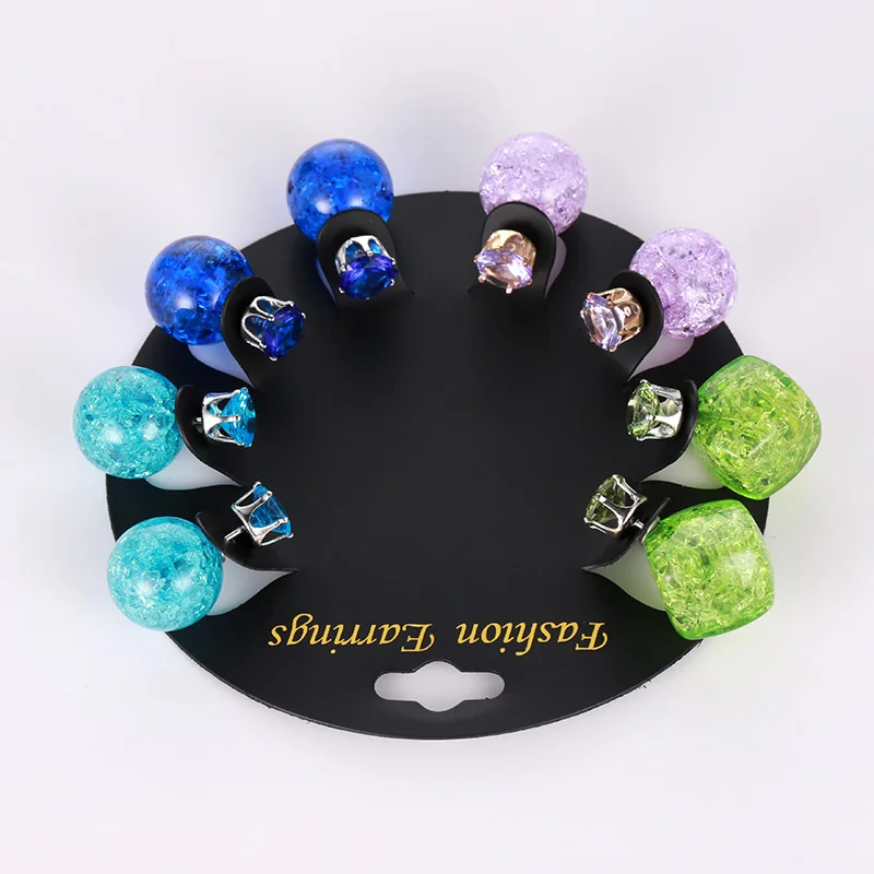 Комплект сережек для женщин модные акриловые серьги пусеты 4