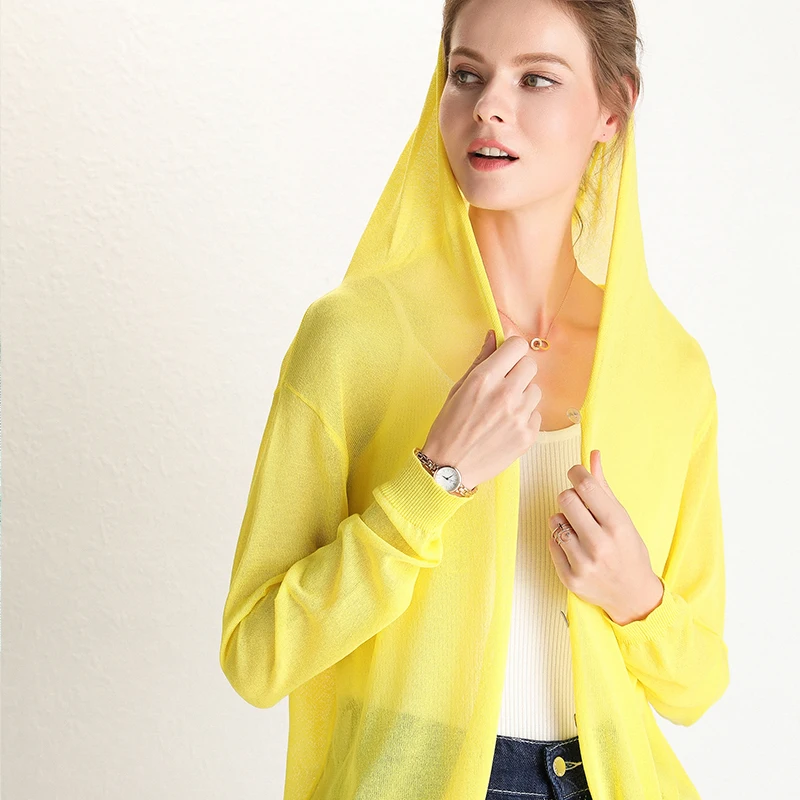 Летний свободный женский льняной Кардиган вязаный свитер рубашка неоновый