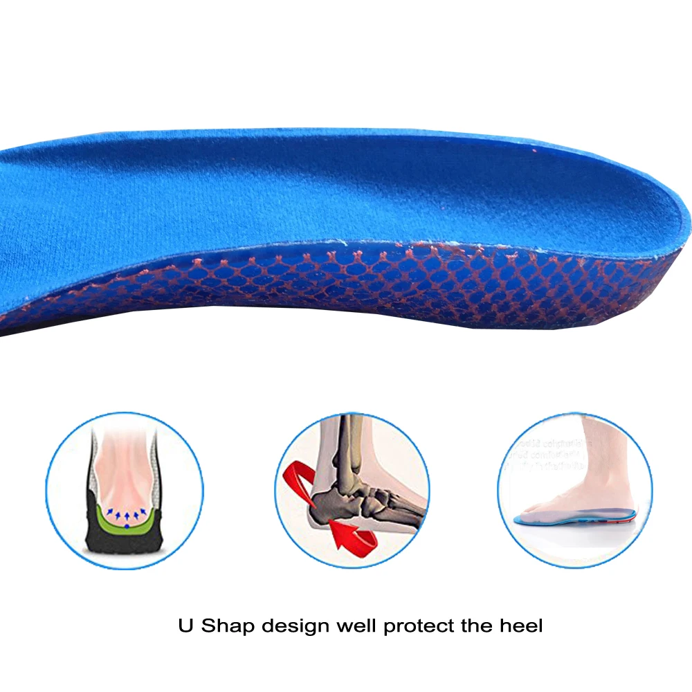 Bocan Gel Insoles Foot Care for Plantar Fasciitis Heel Spur Running Sport Insoles Shock Absorption Pads Arch Orthopedic Insole