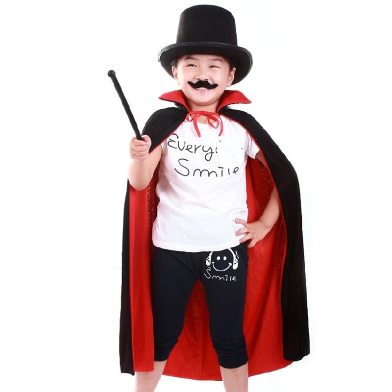 Красный и черный плащ с капюшоном для мальчиков девочек накидка волшебника