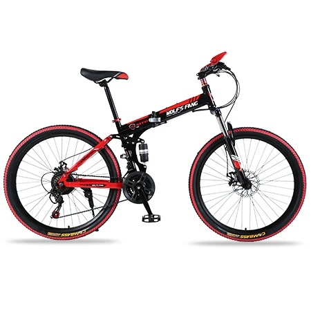 40-Black Red Горный велосипед 21 скорость 2"-дюймовый складной велосипед велосипеды унисекс ударопрочный каркас велосипед спереди и сзади механик - Цвет: 40-Black Red