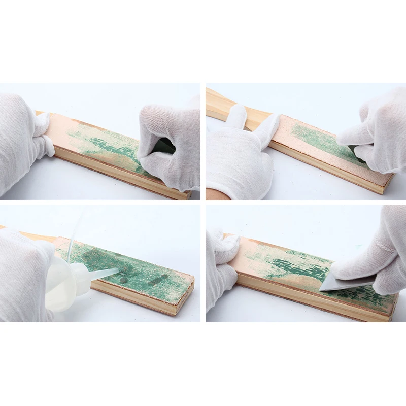 Деревянная ручка кожа точильный ремень Ножи бритвы полировки доска с лак