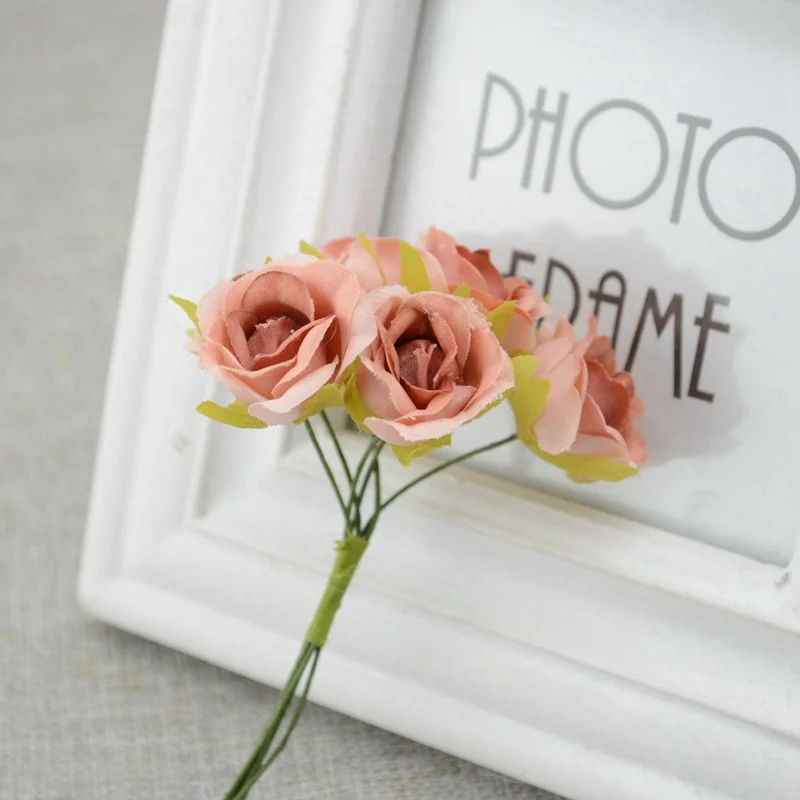 Искусственные цветы 6 шт./лот миниатюрные розы | Дом и сад