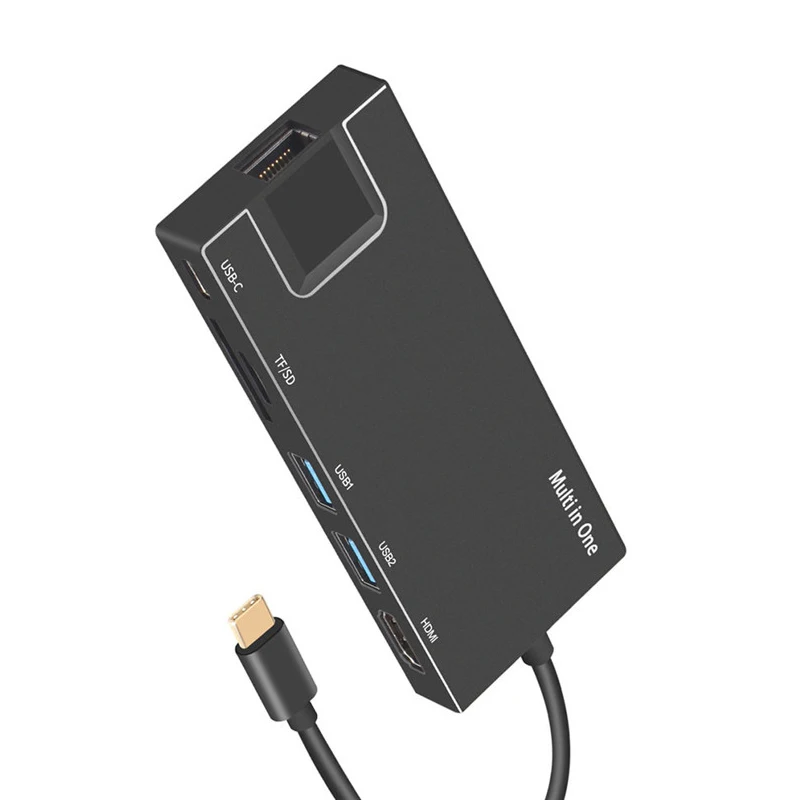 

Type C 8 в 1 USB 3,0 HDMI 4K RJ45 Ethernet адаптер Micro SD TF кардридер концентратор зарядное устройство для Macbook адаптер